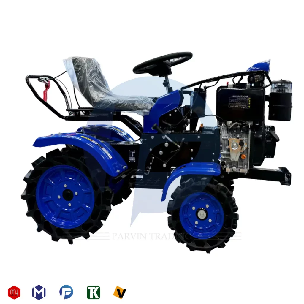 تیلر کولتیواتور ۱۲ اسب بخار با ۴ چرخ چراغ‌دار آگرو مدل AG001_4WD16