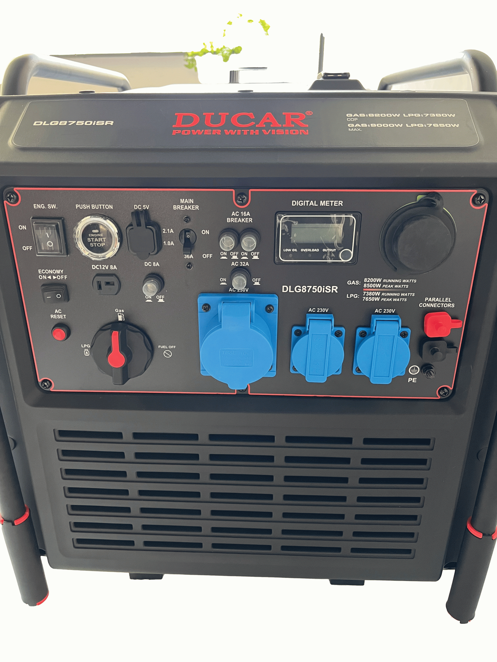 موتور برق 8.2 کیلوات تکفاز ریموت دار استارتی دوگانه سوز دوکار مدل DLG8750iSR